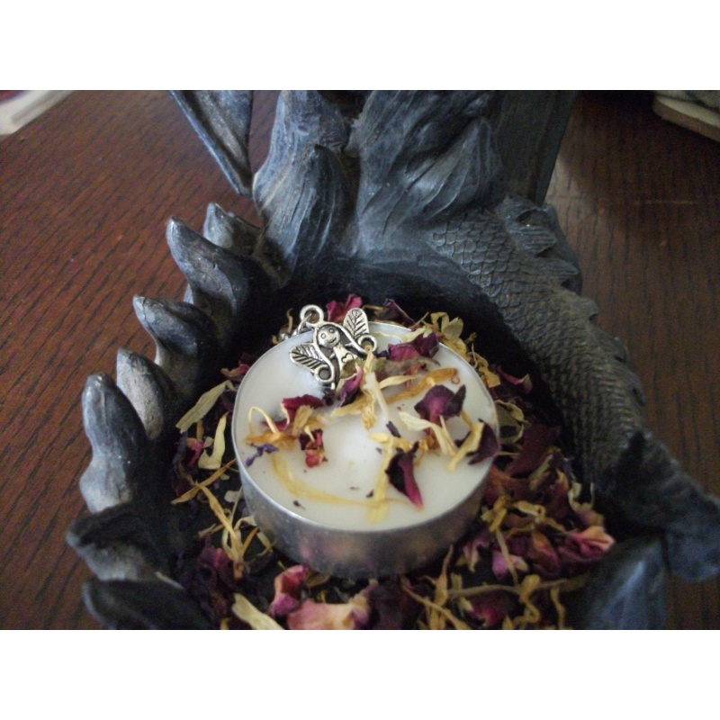 Spell Infused Fairy Charm with Magickal Candle For Good Luck