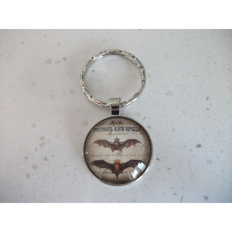 Round Potions and Spells Keyring key chain