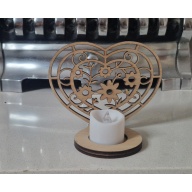 Wooden Heart Tealight Holder