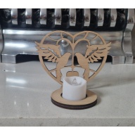 Wooden Heart Tealight Holder