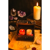 Set Twin Flame Chest of Roses – Red & Pink Candle Jars with Essential Oils