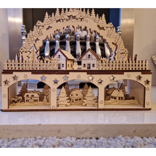 Winter Village Scene