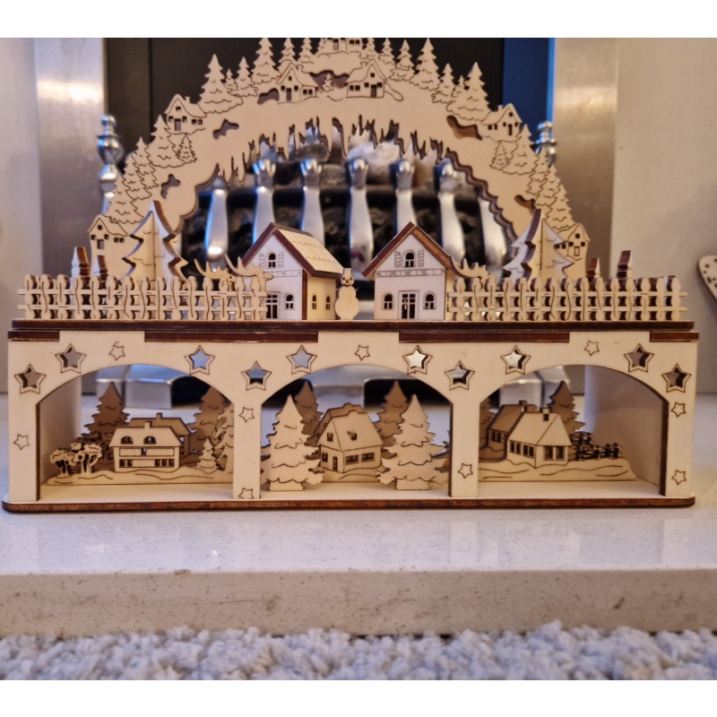 Winter Village Scene