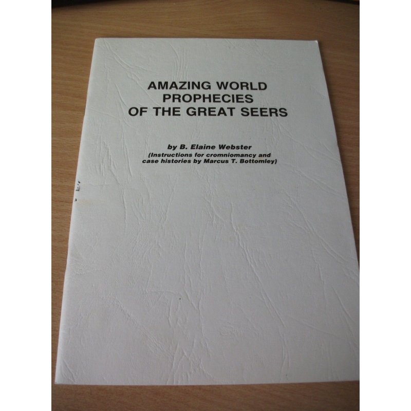 AMAZING WORLD PROPHECIES OF THE GREAT SEERS by B. ELAINE WEBSTER **RARE**