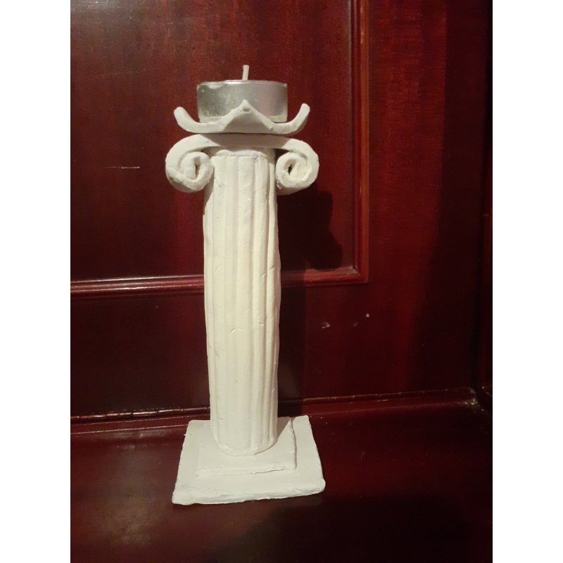 Ancient Greek Decorated Column Tealight Candle Holder - Unique Architectural Model for Professors, Engineers, and History Enthusiasts