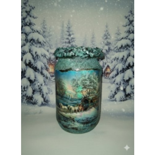 Winter Dreamscape – Christmas Horses Jar