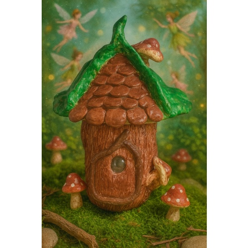 The Magical Fairy Clay House with Plantain Leaf Roof : Whispers of Enchantment