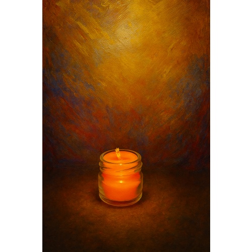 Glass Jar with Orange Candle & Essential Oils
