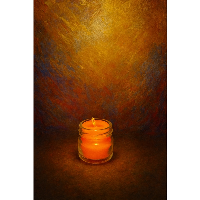 Glass Jar with Orange Candle & Essential Oils