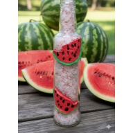 Watermelon Aromatherapy Bath Salts - Handmade Spa Gift decorated with two handcrafted clay watermelon slices and Pure Essential Oil