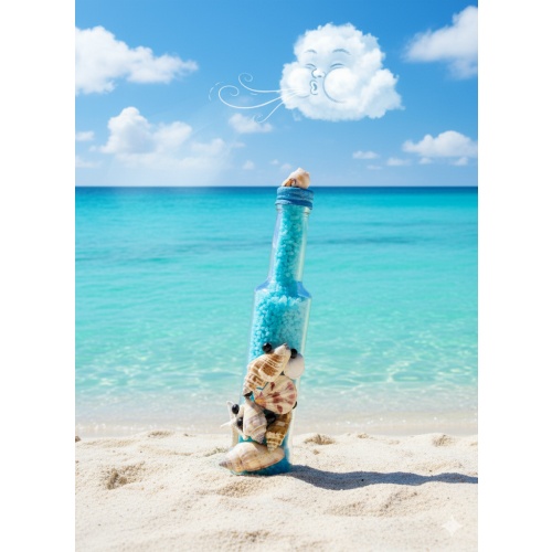 Sea Breeze: Refreshing Bath Salts in a Bottle with Seashells