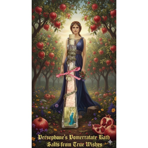 Persephones Pomegranate Delight: Handmade Aromatherapy Smelling Salts in Glass Pyramid Bottle. Goddess of Renewal.Spa gift