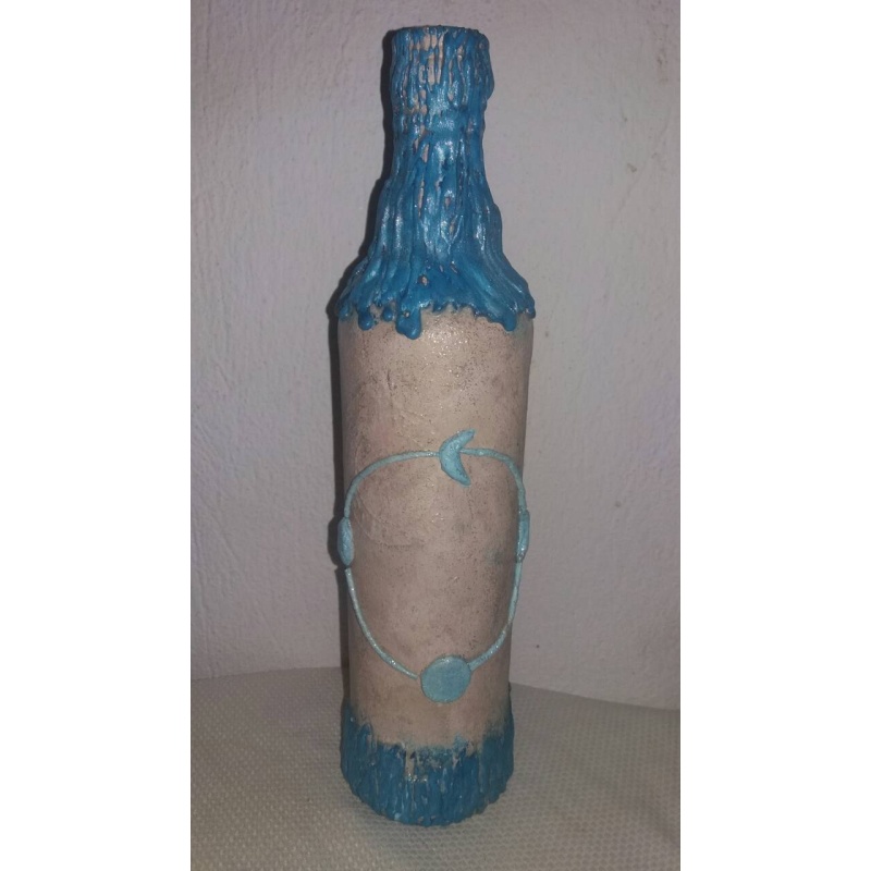 Wolves power animals of freedom decoupage bottle. Decorated bottle handmade. Hand painted decor. Witchy Altar tool Spirit Animal totem