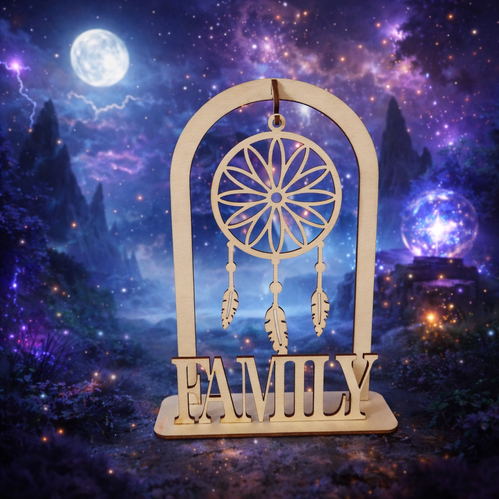 FAMILY Dreamcatcher Wooden Ornament