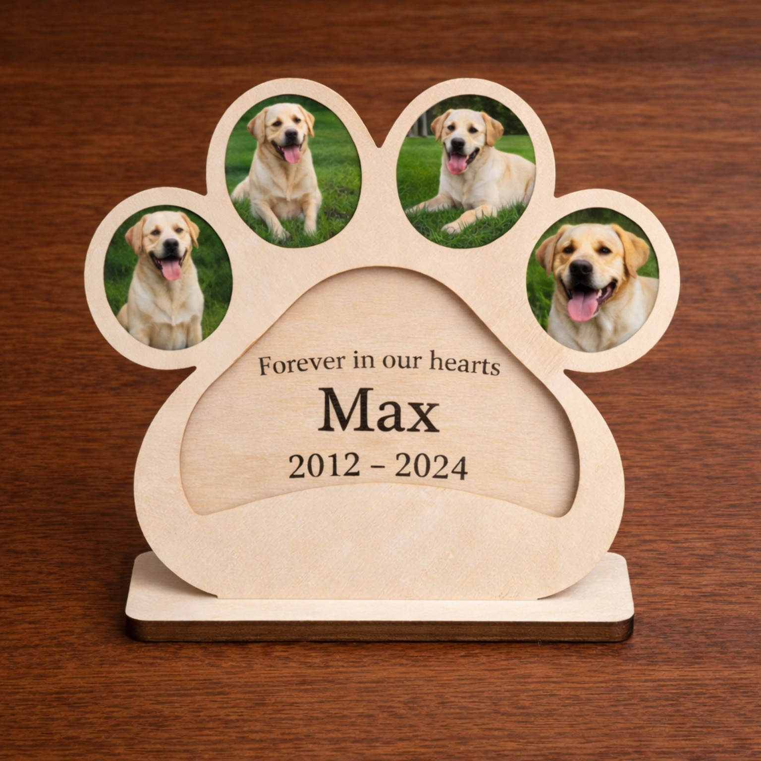 Pesonalised Pet Memorial Paw Print Plaque-DIY Photo Frame