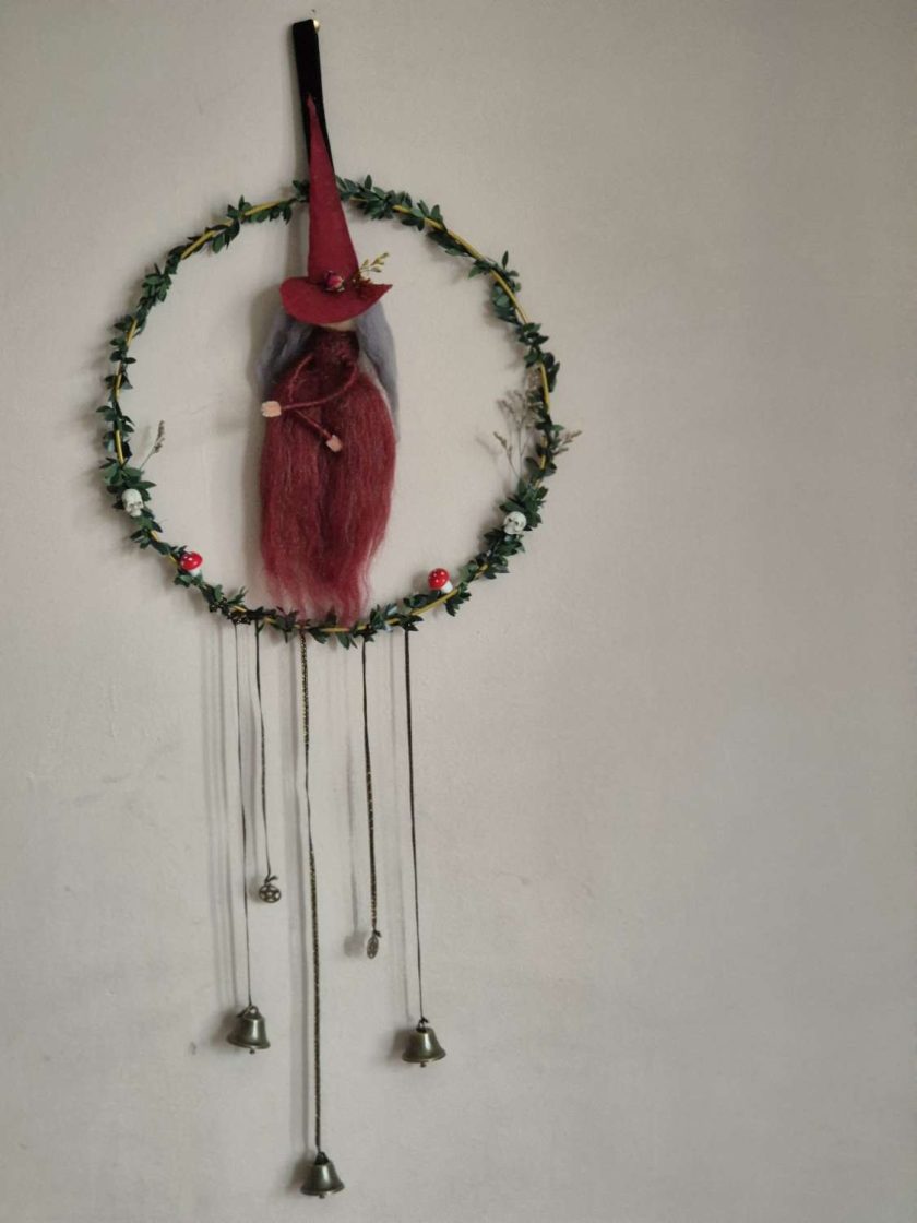 Rowan, Needlefelt Witch Bells Wreath