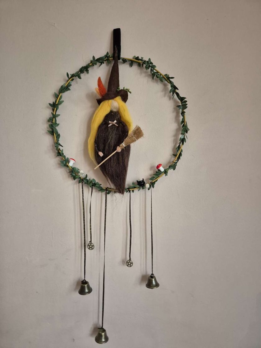 Willow, Needlefelt Witch Bells Wreath